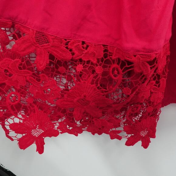 Lane Bryant Top Womens‎ 18/20 Red Off Shoulder Lace Bell Sleeve Smocked Stretch - Picture 4 of 13